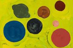 'Worlds', 2025, Acrylic on panel, 40.5 x 51 cm.